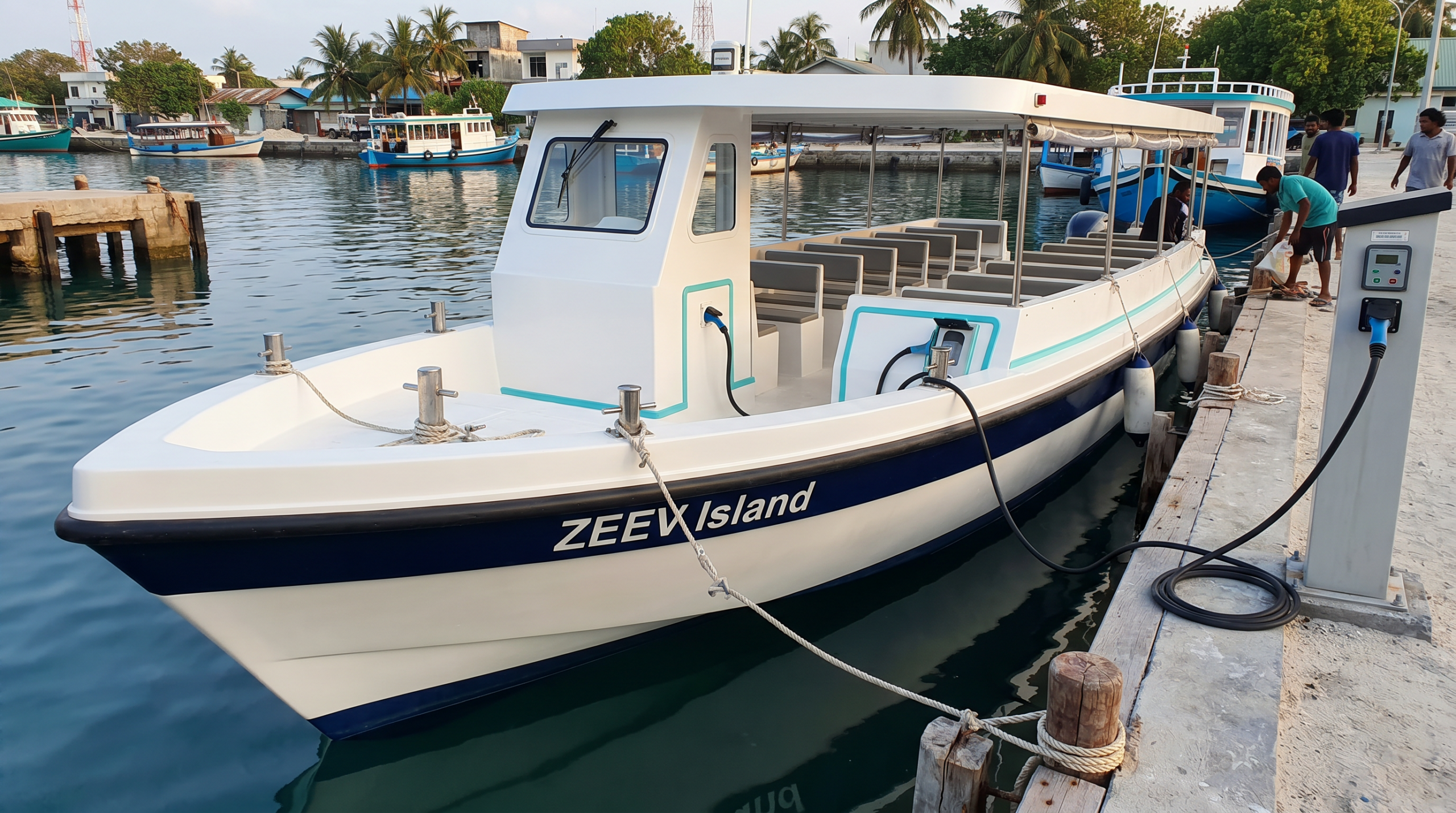 Local Maldives electric passenger vessel for marine deployment support