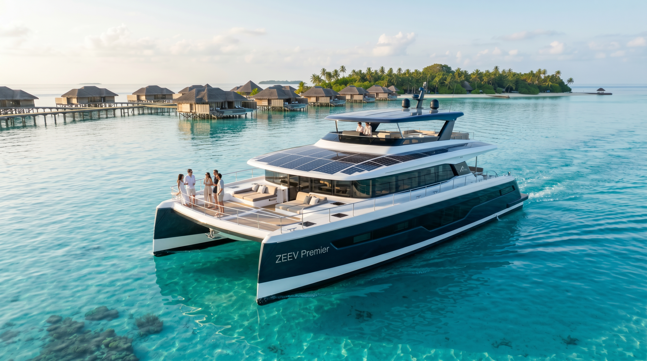 Hydrofoiling electric passenger vessel for efficient marine transport
